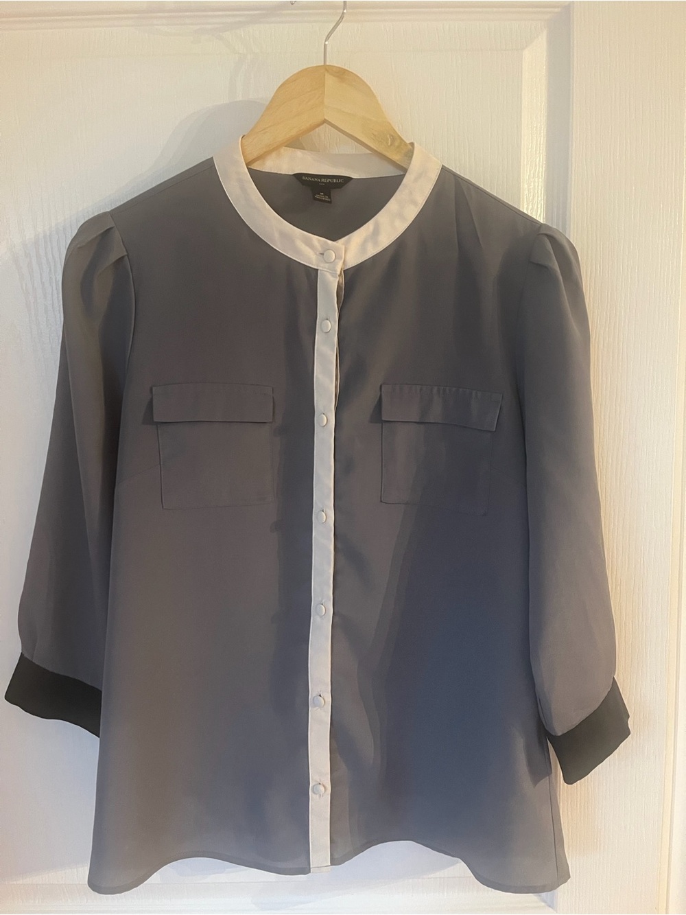Banana Republic Button-Front Blouse with Contrast
